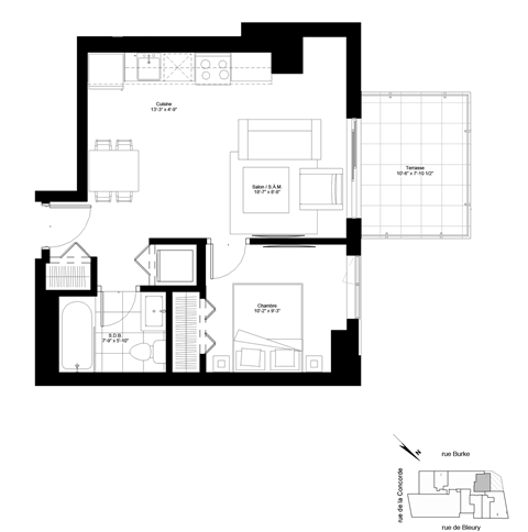 a floor plan of a home with a rectangular floor plan is shown with a floor